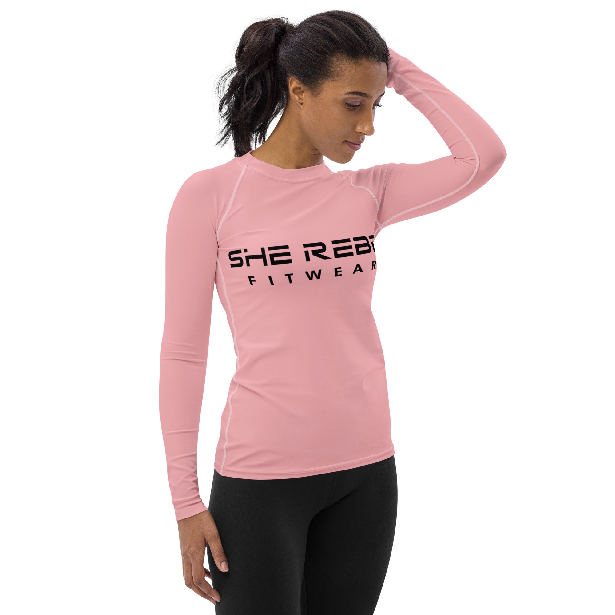 Soft Pink She Rebel Performance Rash Guard UPF 50+